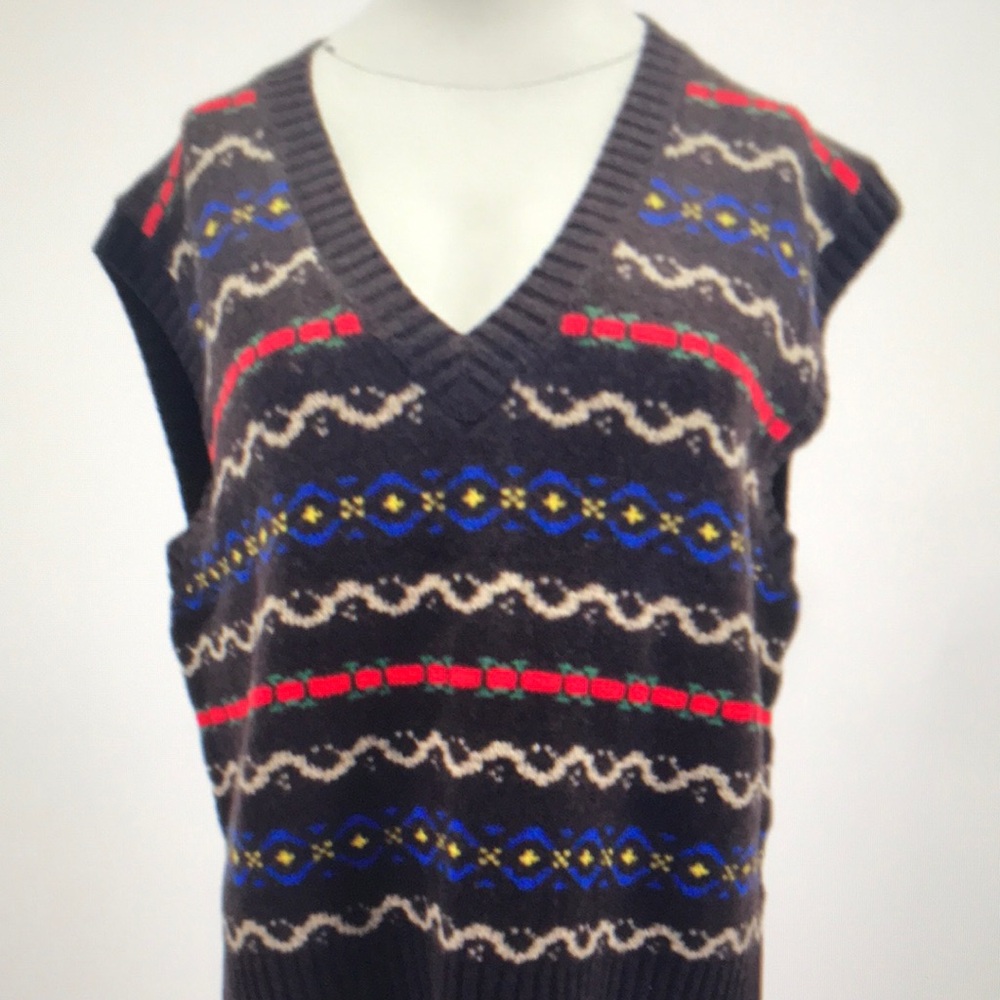Colorful Patterned Knit Vest